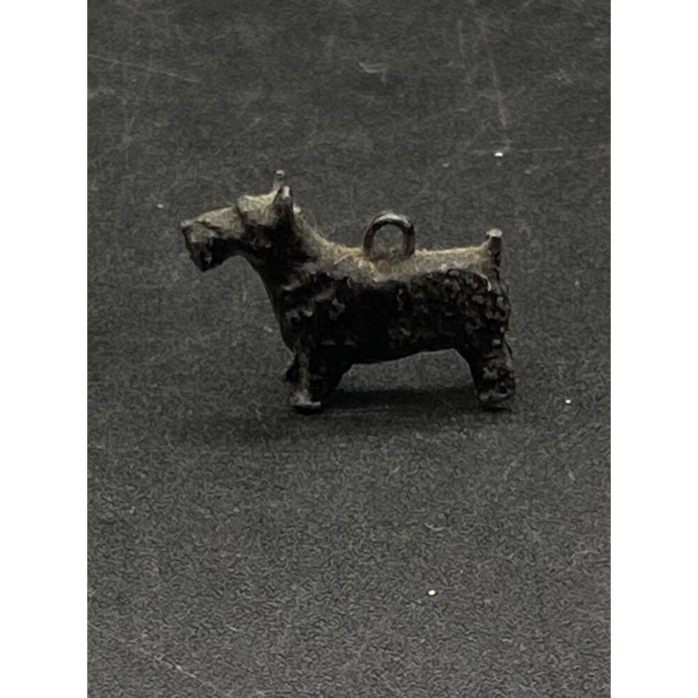 Tiny Celluloid Scottie & 2 Charm Cast Iron Scotties 1940’s Scottish Terrier - Picture 6 of 10
